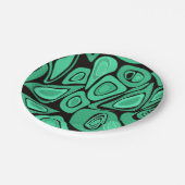Grün, abstrakt, Retro Pappteller (Schrägansicht)
