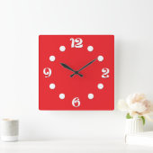 Grün, abstrakt, Retro Quadratische Wanduhr (Zuhause)