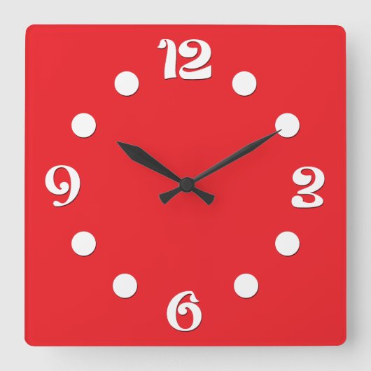 Grün, abstrakt, Retro Quadratische Wanduhr (Vorderseite)