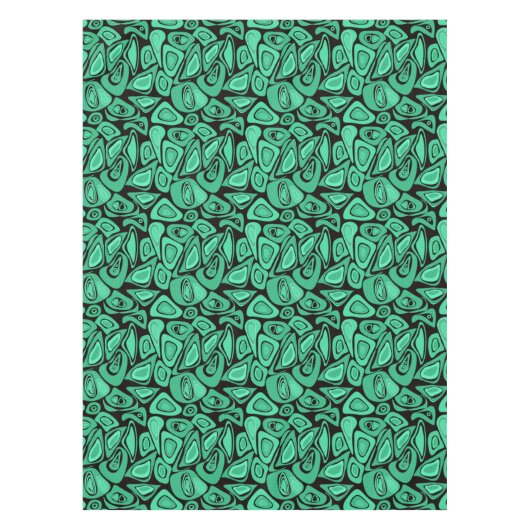 Grün, abstrakt, Retro Tischdecke (Vorderseite)