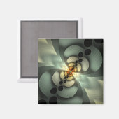 Grün abstraktes Design erschüttern Magnet (Vorderseite/Rückseite)