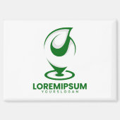 Grün abstraktes Wassertropfen- und Globus-Logo Magnet (Vorderseite)