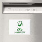 Grün abstraktes Wassertropfen- und Globus-Logo Magnet (In Situ (Geschirrspüler))
