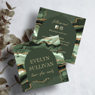 Grün agieren und Bogen-Visitenkarte Quadratische Visitenkarte