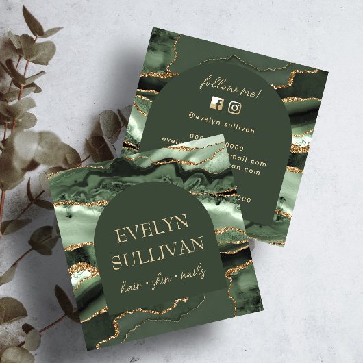 Grün agieren und Bogen-Visitenkarte Quadratische Visitenkarte