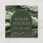 Grün agieren und Bogen-Visitenkarte Quadratische Visitenkarte (Vorderseite)