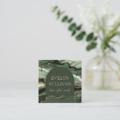 Grün agieren und Bogen-Visitenkarte Quadratische Visitenkarte (Stehend Vorderseite)