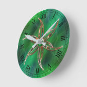 Grün als die Grasuhr Runde Wanduhr (Winkel)