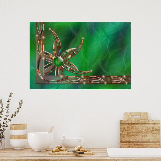 Grün als Grasprint Poster (Küche)