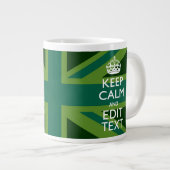 Grün Aquamarin Behalten Ruhe und lassen Sie Ihren  Jumbo-Tasse (Vorderseite Rechts)