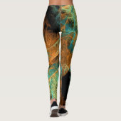 Grün Aquamarines Swirl-Fraktale Leggings, die Psyd Leggings (Rückseite)
