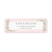 Grün Aquarell Rosa Rücksendeadresse (Vorne)