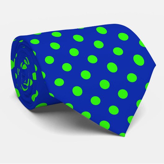 Grün auf Blau Punkte Musterdesign Krawatte