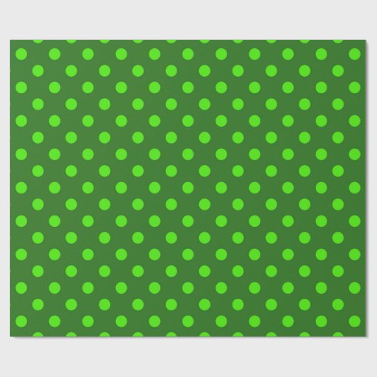 Grün auf dunkelgrünem Punkte-Musterdesign  Geschenkpapier (Flach)