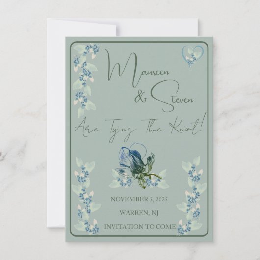 Grün auf grüner Orchidee Save the Date Einladung (Vorderseite)