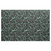 Grün auf schwarzen Retro-Formen Muster Stoff (Fat Quarter (45,7 x 55,9 cm))