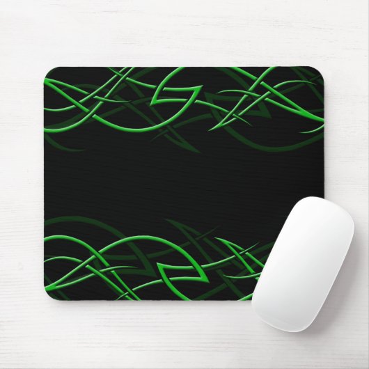 Grün auf schwarzer "Eleganz" Mousepad (Mit Mouse)