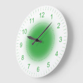 Grün auf Weiß Große Wanduhr (Winkel)