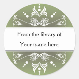 Grün aus der Bibliothek der Buchzeichen Runder Aufkleber