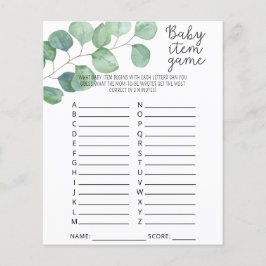 Grün - Baby Item Game. Baby Shower Game