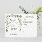 Grün Bachelorette Wochenenden-Routen-Einladung Einladung (Stehend Vorderseite)