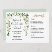 Grün Bachelorette Wochenenden-Routen-Einladung Einladung (Vorne/Hinten)