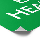 Grün Behalte ruhig und isst gesundes Plakat (Ecke)