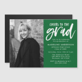 Grün | Beifall zur Grand Script Graduation Party Magneteinladung (Vorne/Hinten)