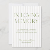 Grün & Beige Hochzeit in liebenswertem Gedächtnisz Einladung (Vorderseite)