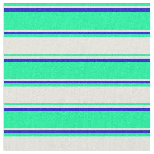 Grün, Beige und blaue, farbige Linienmuster Stoff (Nahaufnahme)