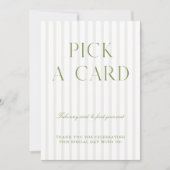 Grün & Beige Wählen Sie eine Karte mit einem Hochz (Vorderseite)