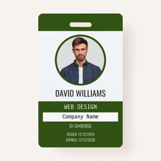 Grün | Berufliches Foto für Mitarbeiter Ausweis (Vorderseite)