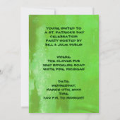 Grün-Bier-Party Einladungen St. Patricks Tages (Rückseite)