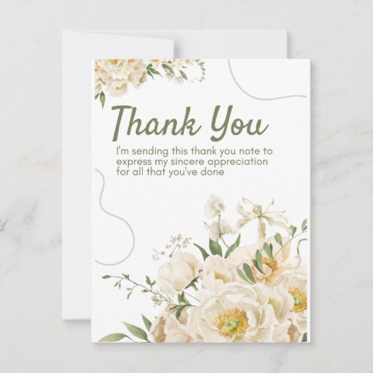 Grün Bio Blumenurlaub Danke Karte (Vorderseite)