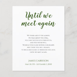 Grün bis wir wieder Gedenkgedicht mit Foto treffen