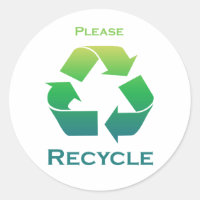 Grün Bitte Recycle Aufkleber