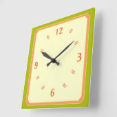 Grün blasser Lemon mit Peach Numerals Uhr (Winkel)