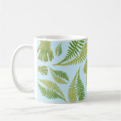 Grün Blätter Blau Farbe. Leaf Pattern Kaffeetasse (Links)