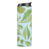 Grün Blätter Blau Farbe. Leaf Pattern Thermosbecher (Nach links gedreht)