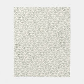 Grün Blätter Blumenmuster auf Ecru Elfenbein Fleecedecke (Vorderseite)