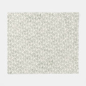 Grün Blätter Blumenmuster auf Ecru Elfenbein Fleecedecke (Vorderseite (Horizontal))