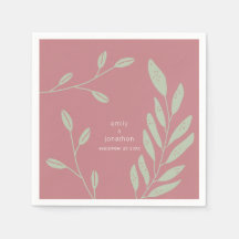 Grün Blätter Dusty Rose Namen Datum Hochzeit