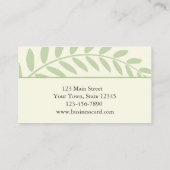 Grün-Blätter, Niederlassungs-Grenze Visitenkarte (Rückseite)