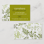 Grün-Blätter-u. Rebe-Geschäfts-Karte Visitenkarte (Vorne/Hinten)