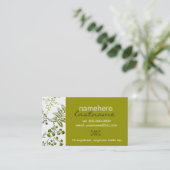 Grün-Blätter-u. Rebe-Geschäfts-Karte Visitenkarte (Stehend Vorderseite)