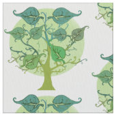 Grün-Blätter und Baum-Mustergewebe Stoff (Nahaufnahme)