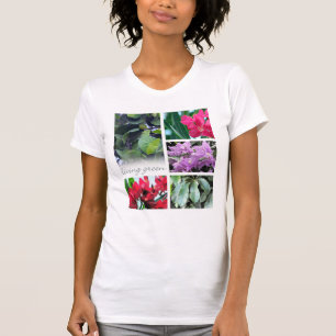 Grün, Blätter und Blume T-Shirt