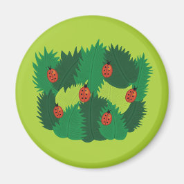 Grün-Blätter-und Marienkäfer-Frühlings-Zeit Magnet