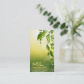 Grün-Blätter Visitenkarte (Stehend Vorderseite)