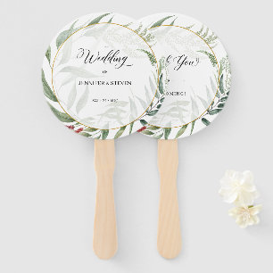 Grün-Blätter Wreath Wedding Fächer